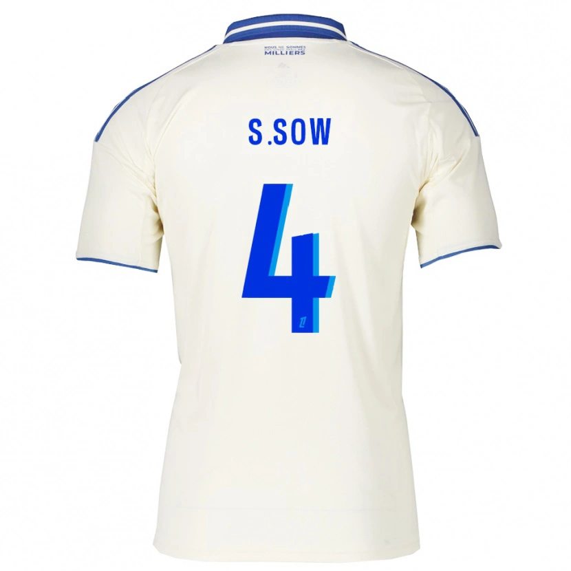 Danxen Niño Camiseta Saïdou Sow #4 Champán Azul 2ª Equipación 2025/26 La Camisa