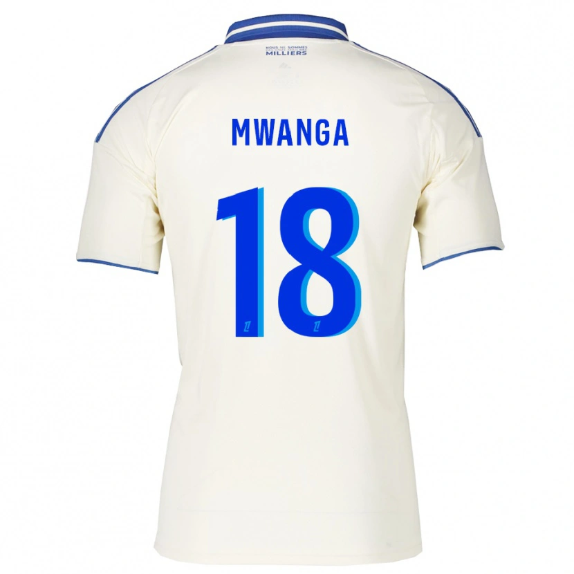 Danxen Niño Camiseta Junior Mwanga #18 Champán Azul 2ª Equipación 2025/26 La Camisa