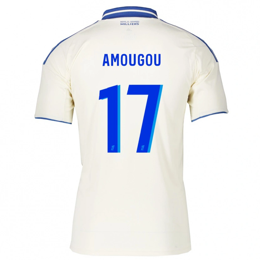 Danxen Niño Camiseta Mathis Amougou #17 Champán Azul 2ª Equipación 2025/26 La Camisa
