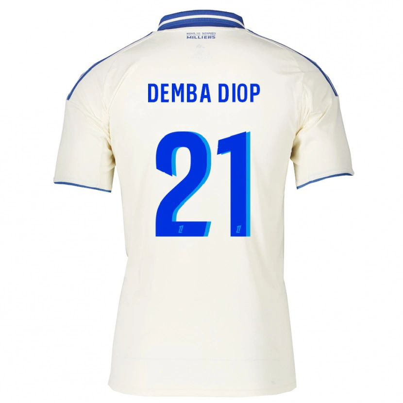 Danxen Niño Camiseta Pape Demba Diop #21 Champán Azul 2ª Equipación 2025/26 La Camisa