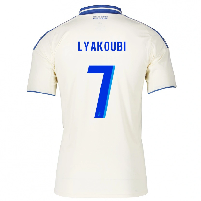 Danxen Niño Camiseta Oussama Lyakoubi #7 Champán Azul 2ª Equipación 2025/26 La Camisa