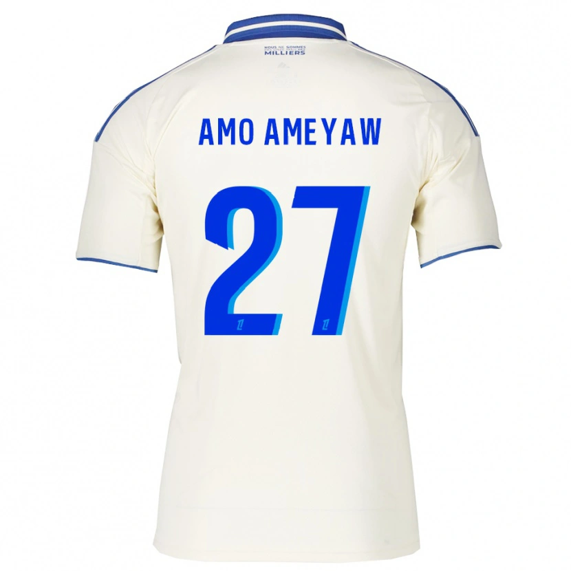 Danxen Niño Camiseta Samuel Amo-Ameyaw #27 Champán Azul 2ª Equipación 2025/26 La Camisa