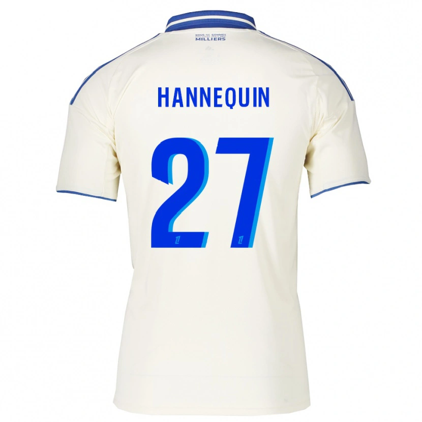 Danxen Niño Camiseta Laurine Hannequin #27 Champán Azul 2ª Equipación 2025/26 La Camisa