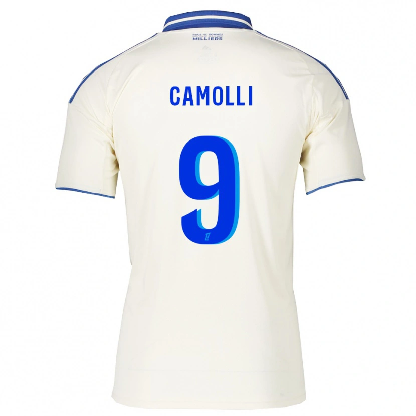 Danxen Niño Camiseta Benjamin Camolli #9 Champán Azul 2ª Equipación 2025/26 La Camisa