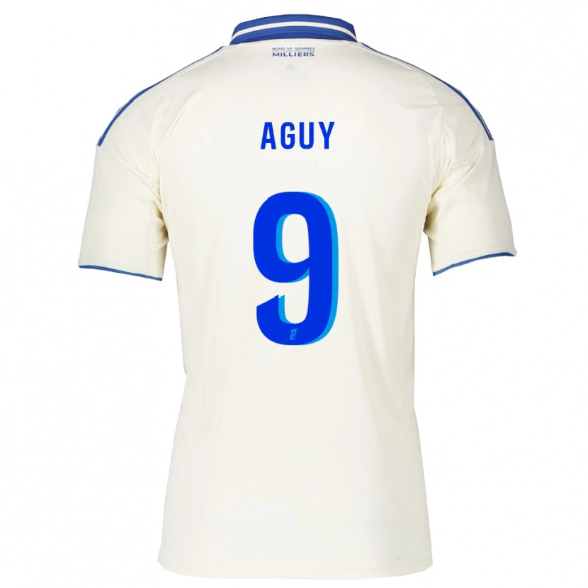 Danxen Niño Camiseta David Aguy #9 Champán Azul 2ª Equipación 2025/26 La Camisa