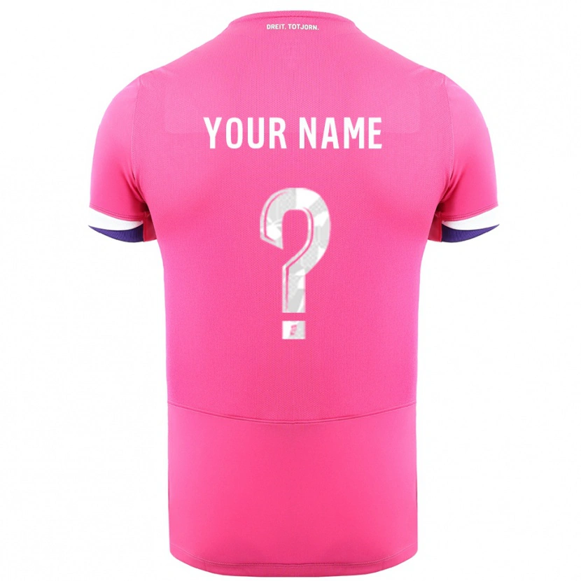 Danxen Niño Camiseta Su Nombre #0 Rosa Blanco 2ª Equipación 2025/26 La Camisa