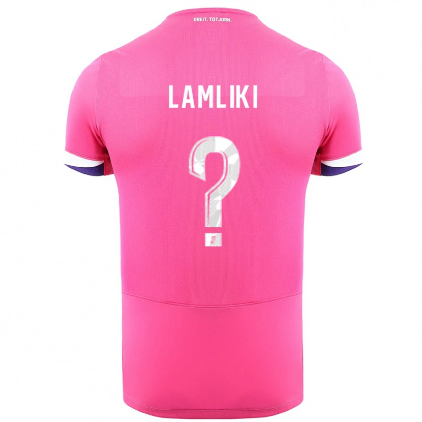 Danxen Niño Camiseta Nassim Lamliki #0 Rosa Blanco 2ª Equipación 2025/26 La Camisa