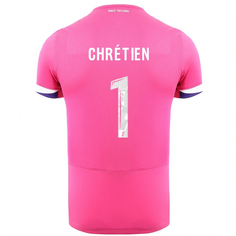 Danxen Niño Camiseta Jean-Pierre Chrétien #1 Rosa Blanco 2ª Equipación 2025/26 La Camisa