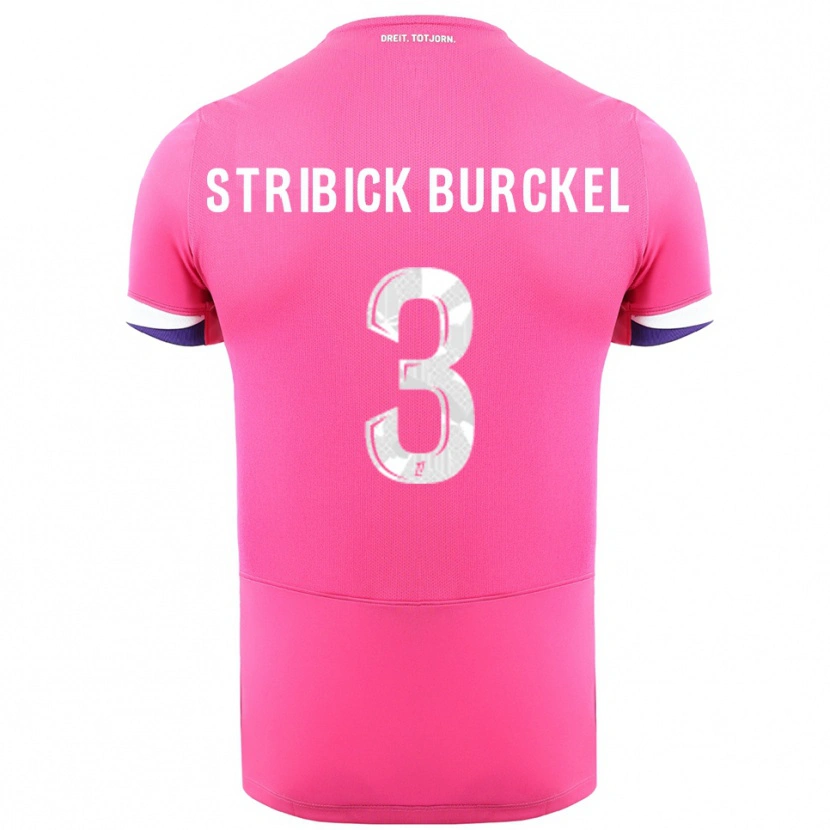 Danxen Niño Camiseta Laetitia Stribick-Burckel #3 Rosa Blanco 2ª Equipación 2025/26 La Camisa