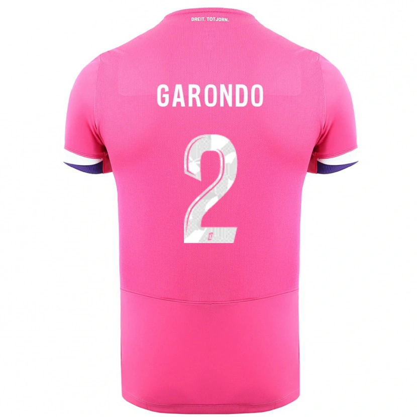 Danxen Niño Camiseta Thibaud Garondo #2 Rosa Blanco 2ª Equipación 2025/26 La Camisa