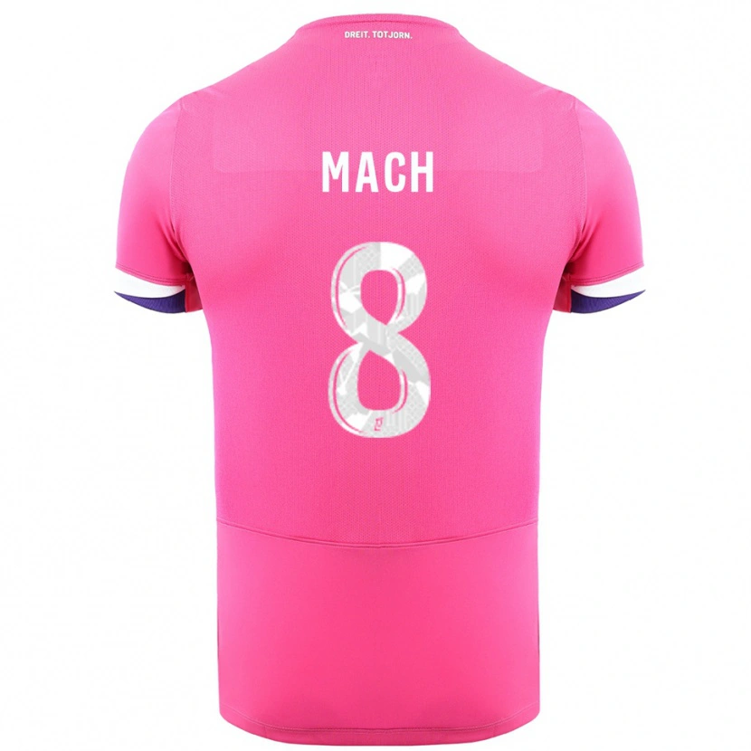 Danxen Niño Camiseta Mattéo Mach #8 Rosa Blanco 2ª Equipación 2025/26 La Camisa