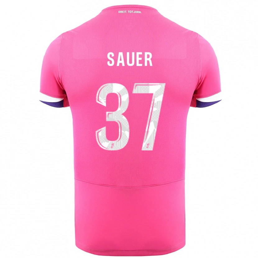 Danxen Niño Camiseta Mario Sauer #37 Rosa Blanco 2ª Equipación 2025/26 La Camisa