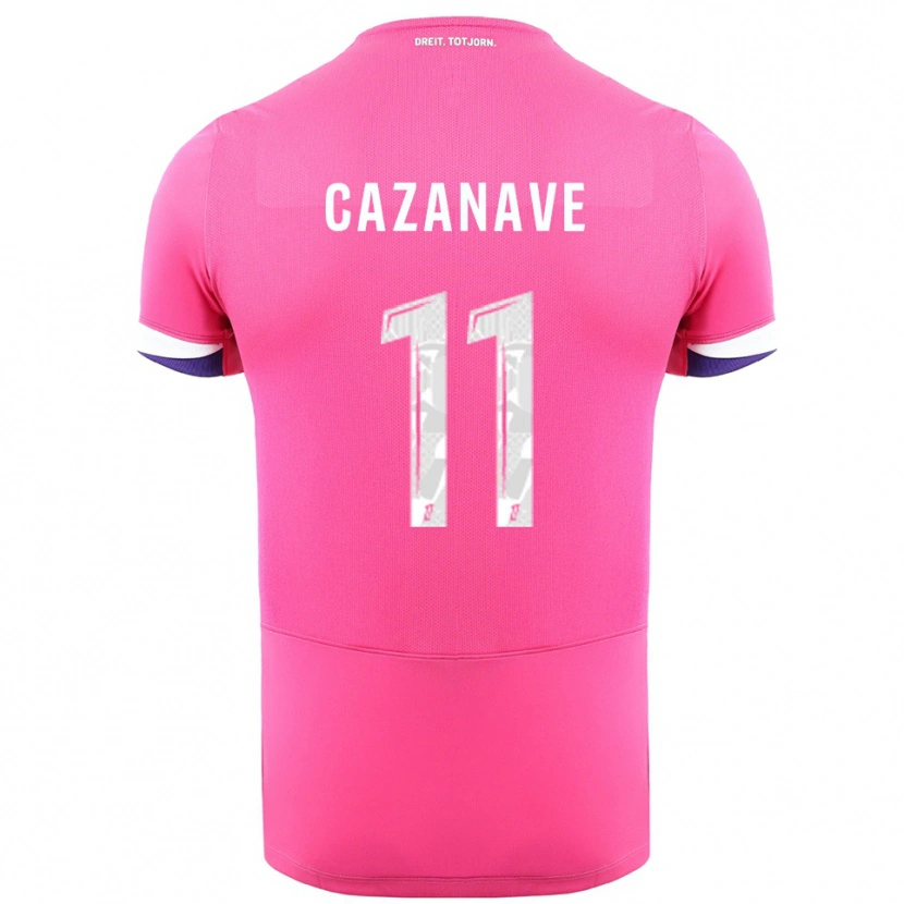 Danxen Niño Camiseta Julie Cazanave #11 Rosa Blanco 2ª Equipación 2025/26 La Camisa