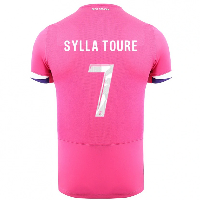 Danxen Niño Camiseta Ismael Sylla Touré #7 Rosa Blanco 2ª Equipación 2025/26 La Camisa