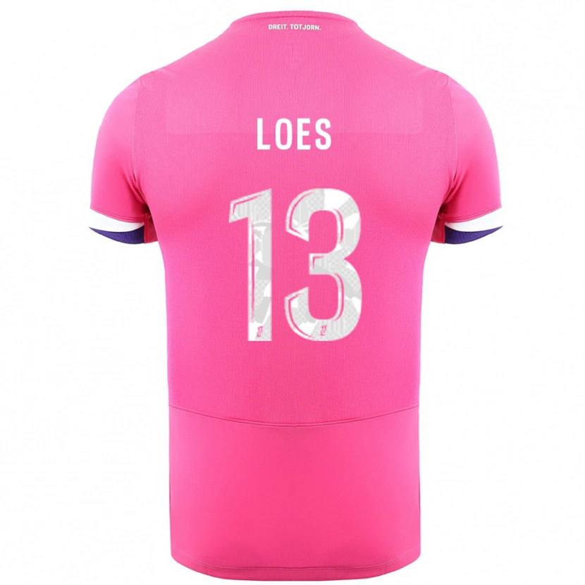 Danxen Niño Camiseta Wayan Loes #13 Rosa Blanco 2ª Equipación 2025/26 La Camisa