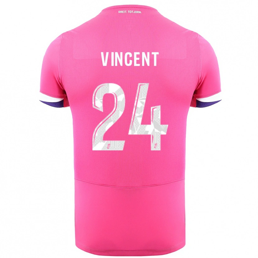 Danxen Niño Camiseta Magalie Vincent #24 Rosa Blanco 2ª Equipación 2025/26 La Camisa