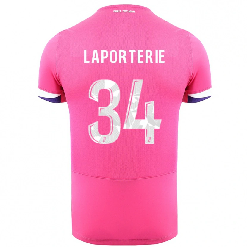 Danxen Niño Camiseta Ambre Laporterie #34 Rosa Blanco 2ª Equipación 2025/26 La Camisa