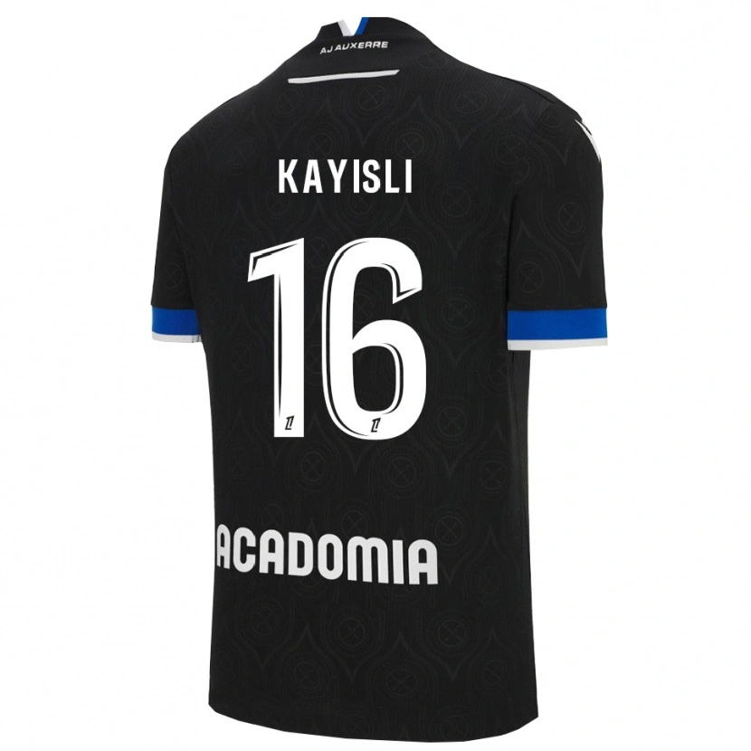 Danxen Niño Camiseta Mehmet Kayisli #16 Negro Blanco 2ª Equipación 2025/26 La Camisa