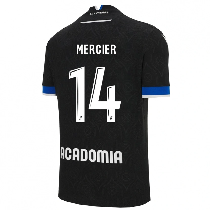 Danxen Niño Camiseta Nicolas Mercier #14 Negro Blanco 2ª Equipación 2025/26 La Camisa