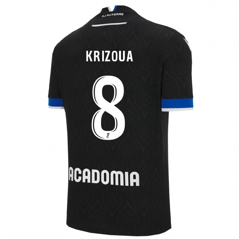 Danxen Niño Camiseta Alvin Krizoua #8 Negro Blanco 2ª Equipación 2025/26 La Camisa
