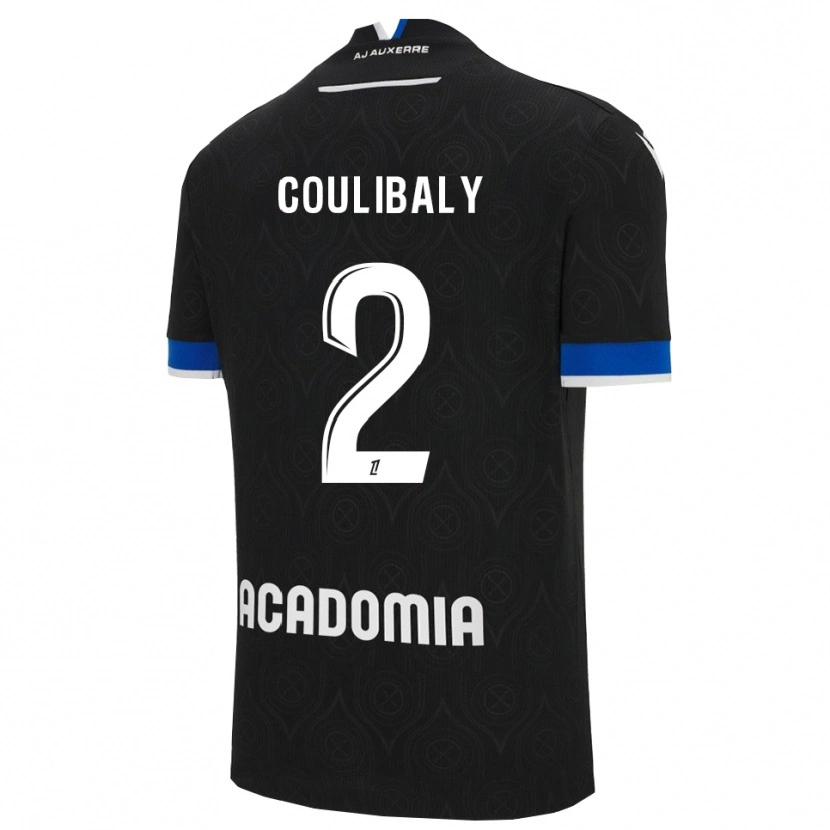 Danxen Niño Camiseta Mohamed Coulibaly #2 Negro Blanco 2ª Equipación 2025/26 La Camisa