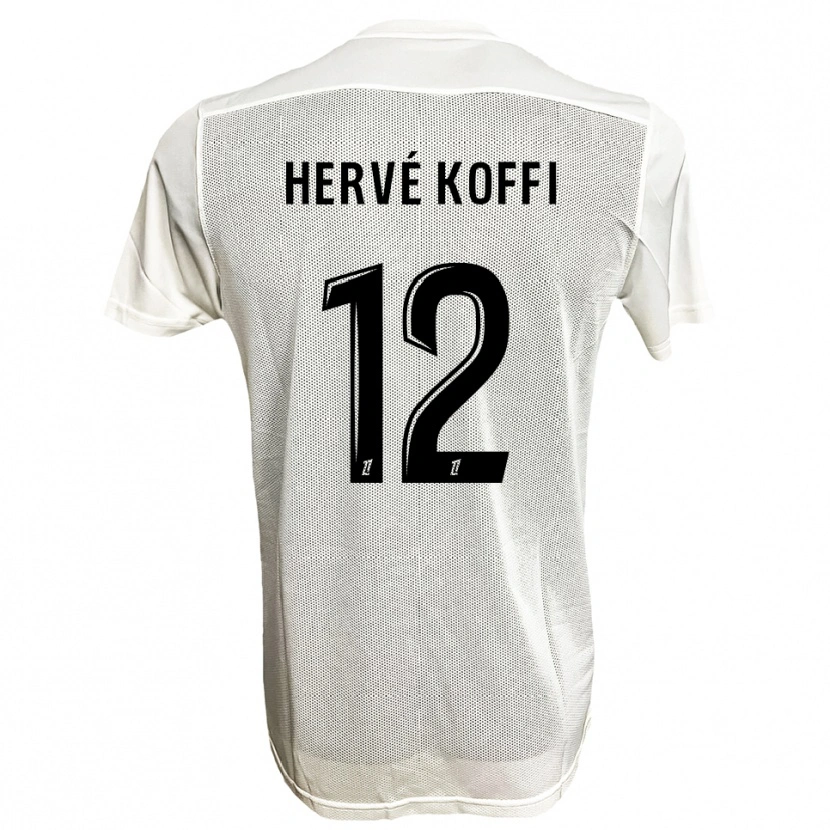Danxen Niño Camiseta Hervé Koffi #12 Negro Blanco 2ª Equipación 2025/26 La Camisa