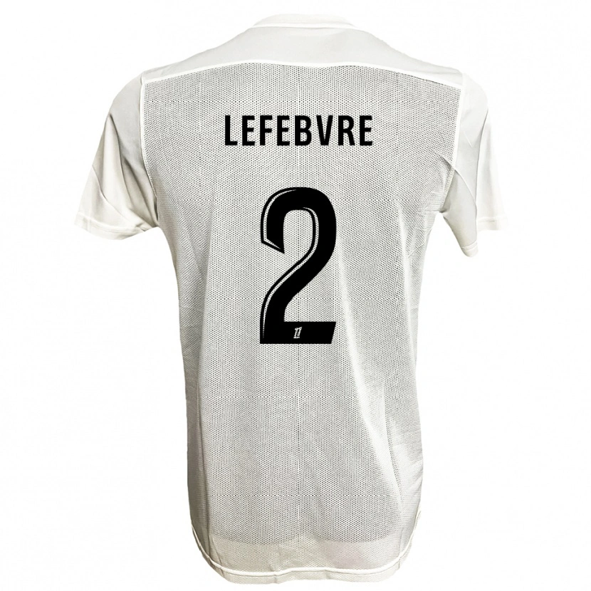 Danxen Niño Camiseta Théo Lefebvre #2 Negro Blanco 2ª Equipación 2025/26 La Camisa