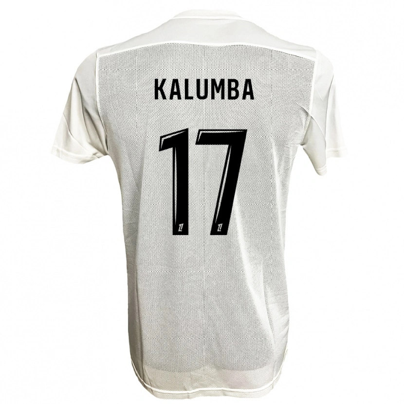 Danxen Niño Camiseta Justin Kalumba #17 Negro Blanco 2ª Equipación 2025/26 La Camisa