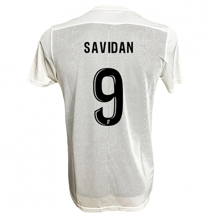 Danxen Niño Camiseta Marius Savidan #9 Negro Blanco 2ª Equipación 2025/26 La Camisa