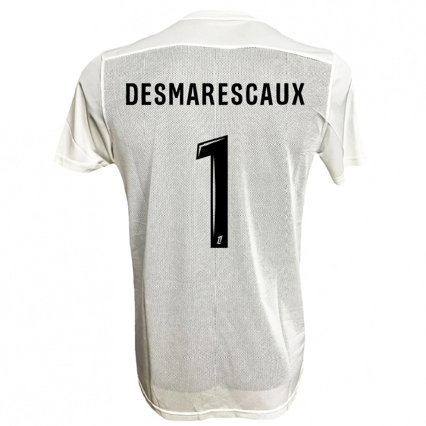 Danxen Niño Camiseta Émile Desmarescaux #1 Negro Blanco 2ª Equipación 2025/26 La Camisa