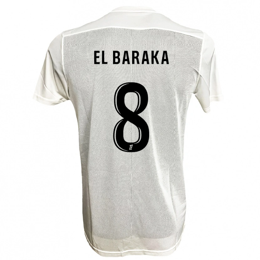 Danxen Niño Camiseta Jibril El Baraka #8 Negro Blanco 2ª Equipación 2025/26 La Camisa