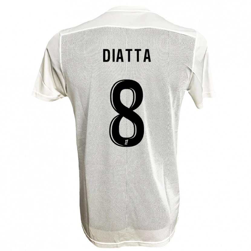 Danxen Niño Camiseta Bané Diatta #8 Negro Blanco 2ª Equipación 2025/26 La Camisa