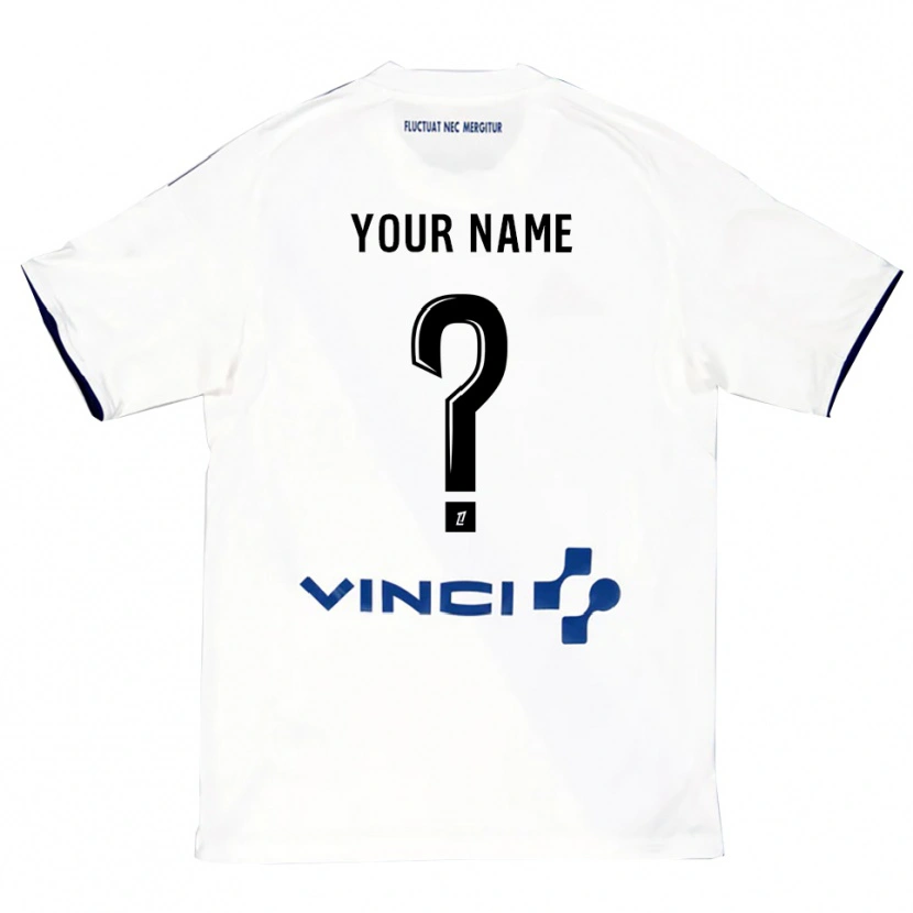 Danxen Niño Camiseta Su Nombre #0 Blanco Azul 2ª Equipación 2025/26 La Camisa