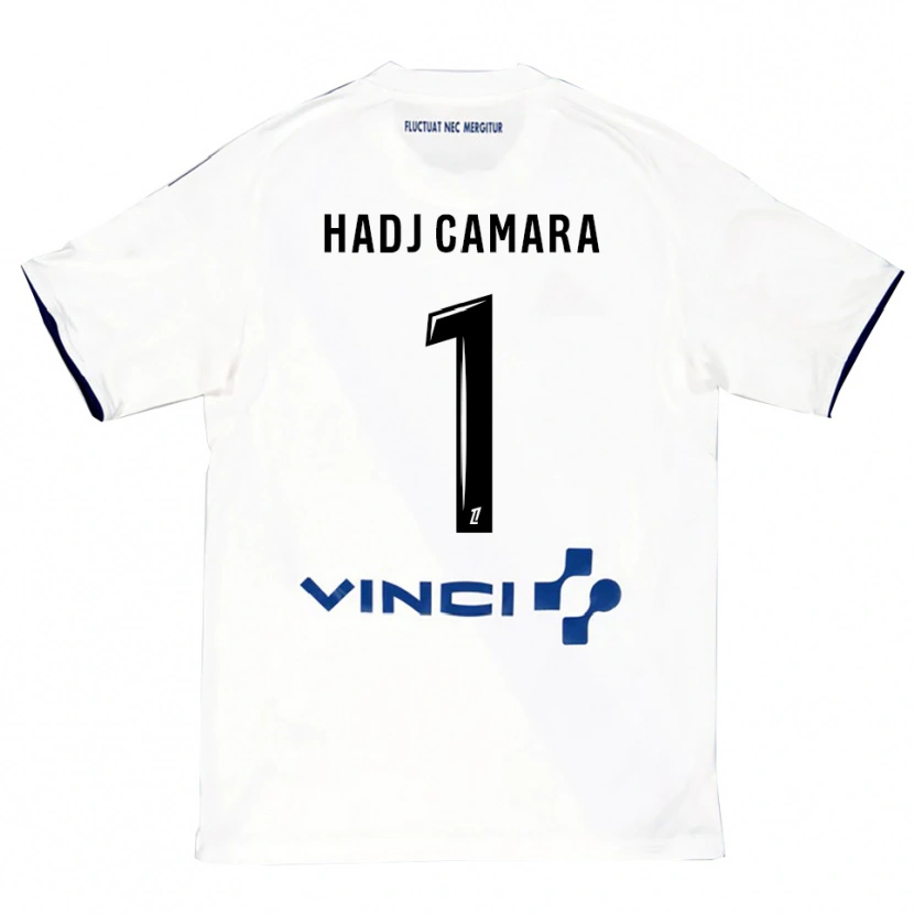 Danxen Niño Camiseta El Hadj Camara #1 Blanco Azul 2ª Equipación 2025/26 La Camisa