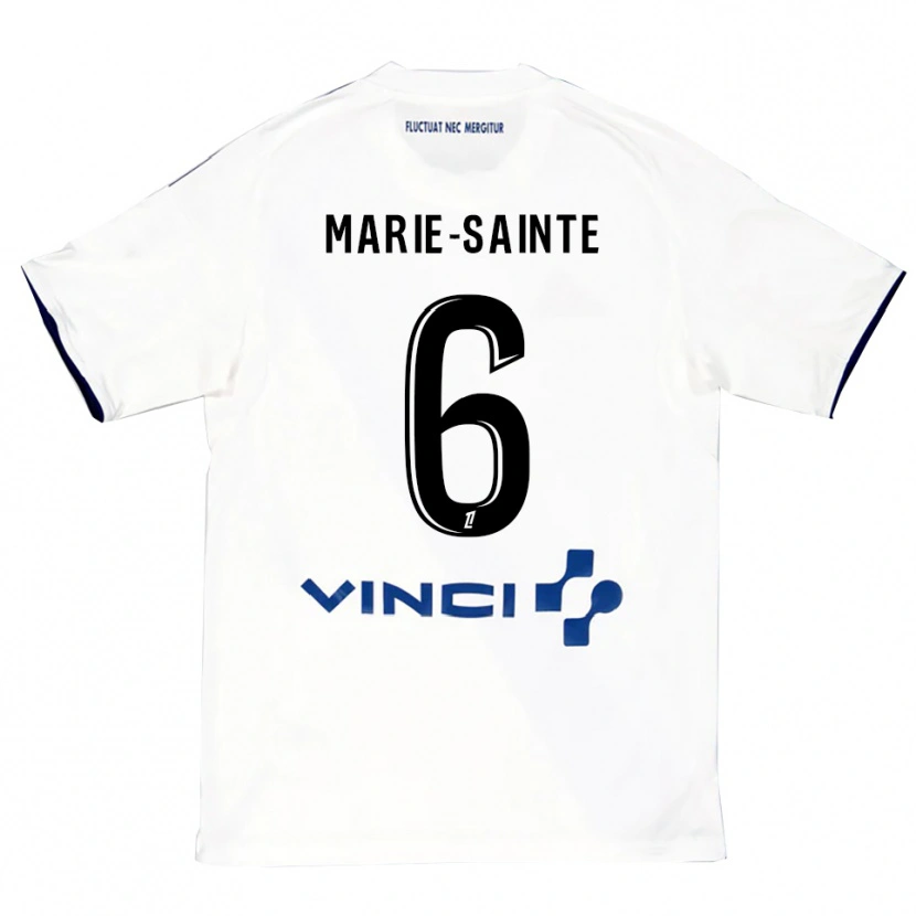 Danxen Niño Camiseta Andrew Marie-Sainte #6 Blanco Azul 2ª Equipación 2025/26 La Camisa