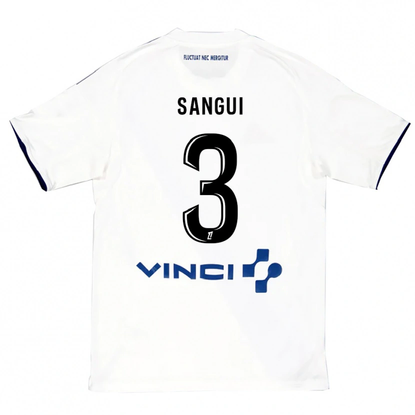 Danxen Niño Camiseta Nhoa Sangui #3 Blanco Azul 2ª Equipación 2025/26 La Camisa