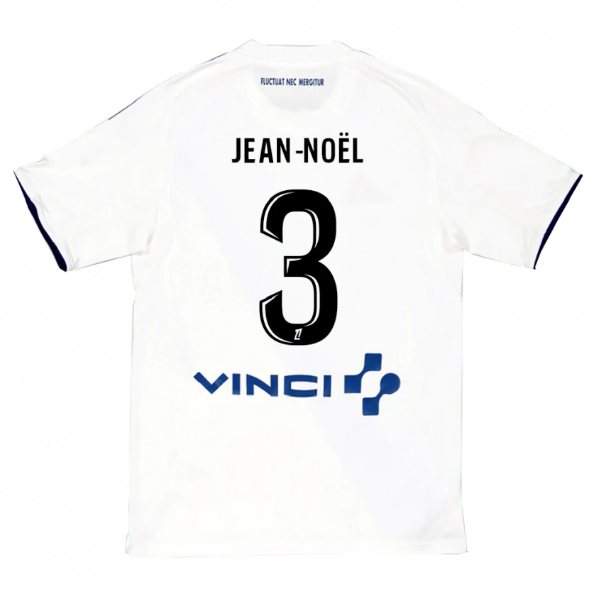 Danxen Niño Camiseta Jahly Jean-Noël #3 Blanco Azul 2ª Equipación 2025/26 La Camisa