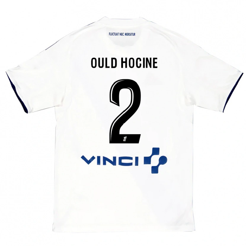 Danxen Niño Camiseta Célina Ould Hocine #2 Blanco Azul 2ª Equipación 2025/26 La Camisa