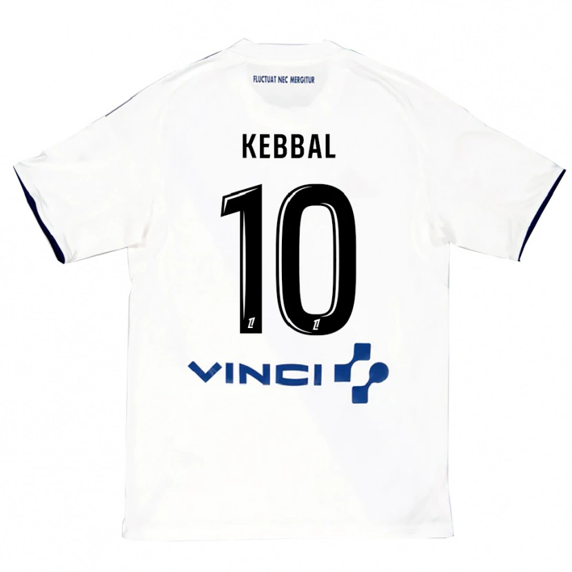 Danxen Niño Camiseta Ilan Kebbal #10 Blanco Azul 2ª Equipación 2025/26 La Camisa