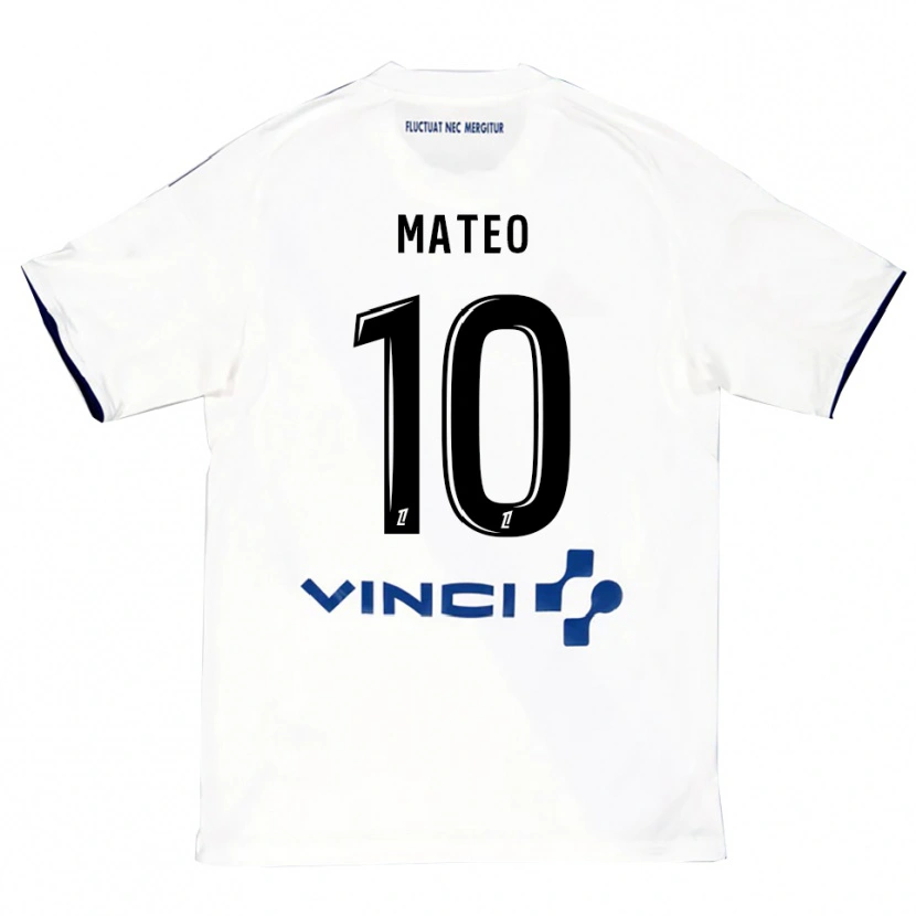 Danxen Niño Camiseta Clara Mateo #10 Blanco Azul 2ª Equipación 2025/26 La Camisa