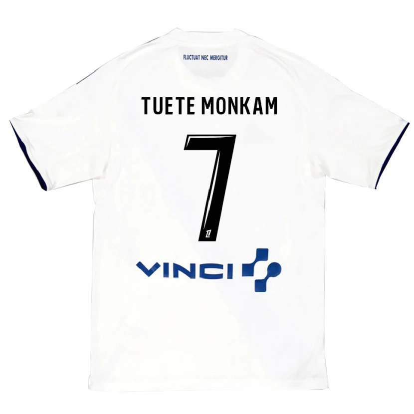 Danxen Niño Camiseta Malcolm Tuete Monkam #7 Blanco Azul 2ª Equipación 2025/26 La Camisa