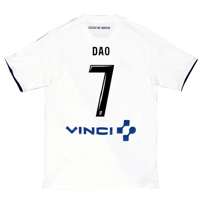 Danxen Niño Camiseta Mohamed Dao #7 Blanco Azul 2ª Equipación 2025/26 La Camisa