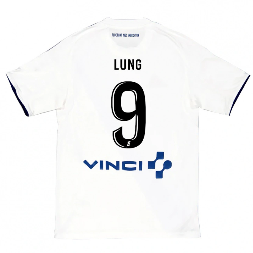 Danxen Niño Camiseta Nelson Lung #9 Blanco Azul 2ª Equipación 2025/26 La Camisa