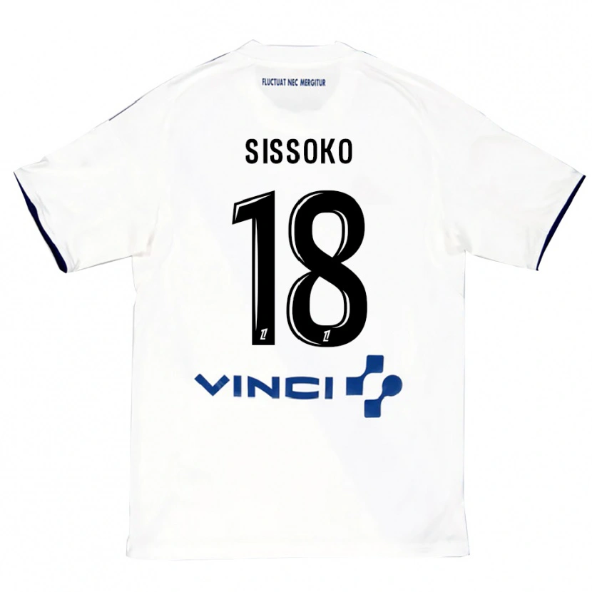 Danxen Niño Camiseta Omar Sissoko #18 Blanco Azul 2ª Equipación 2025/26 La Camisa