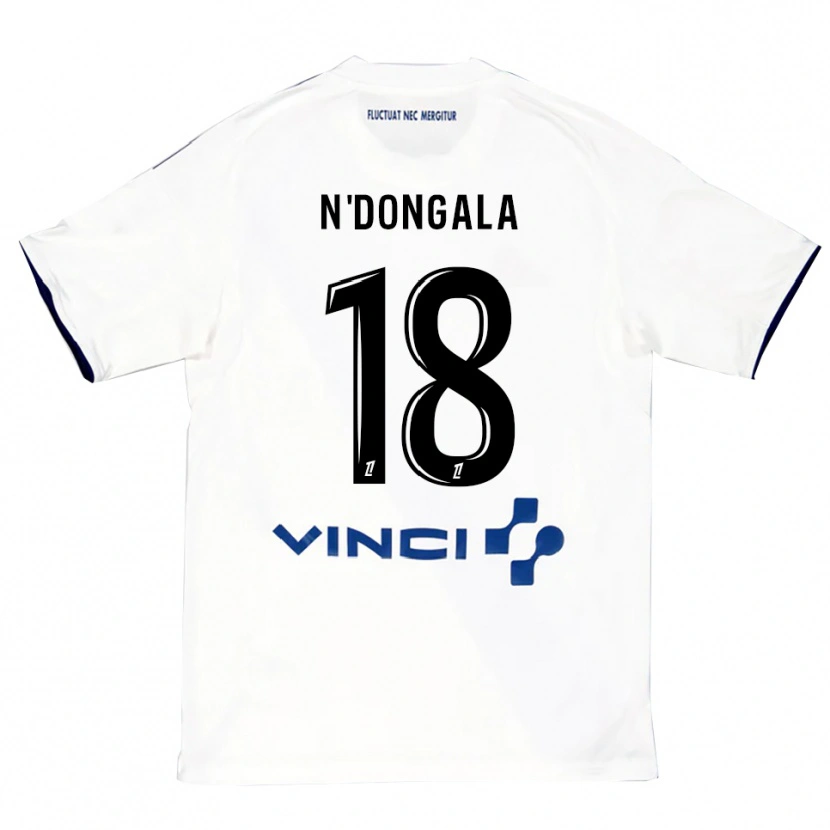 Danxen Niño Camiseta Melween N'dongala #18 Blanco Azul 2ª Equipación 2025/26 La Camisa