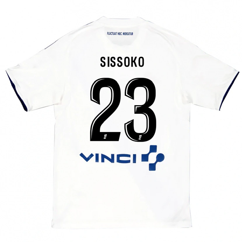Danxen Niño Camiseta Teninsoun Sissoko #23 Blanco Azul 2ª Equipación 2025/26 La Camisa