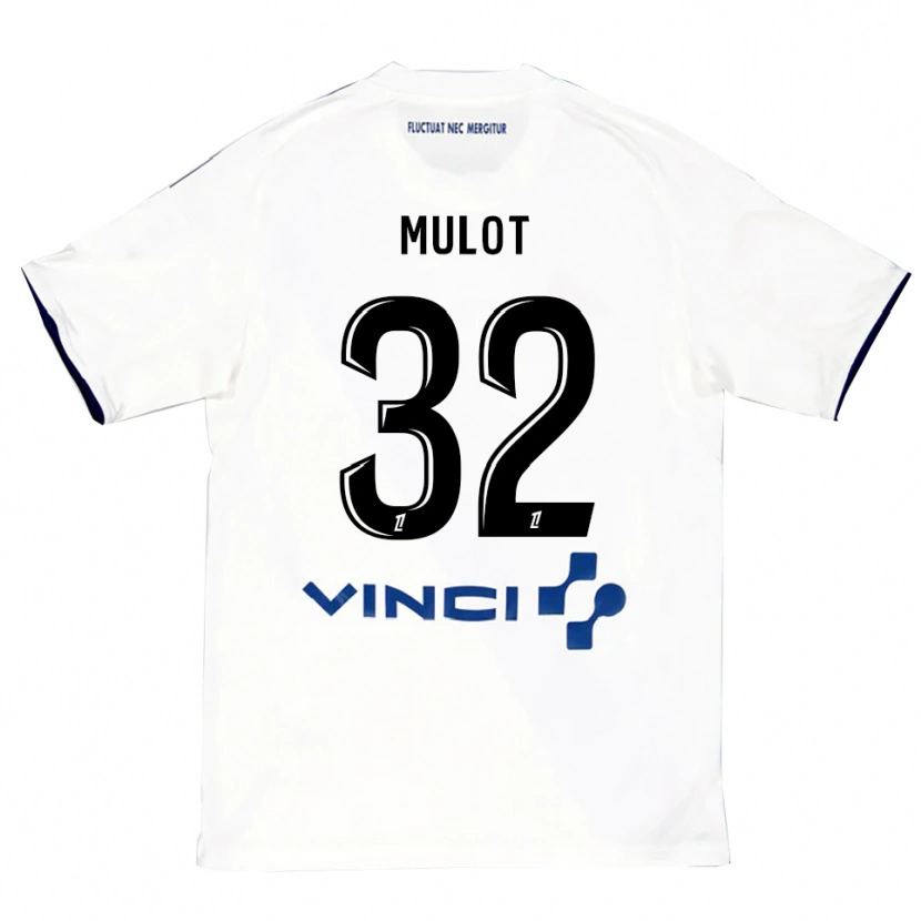 Danxen Niño Camiseta Marie Mulot #32 Blanco Azul 2ª Equipación 2025/26 La Camisa