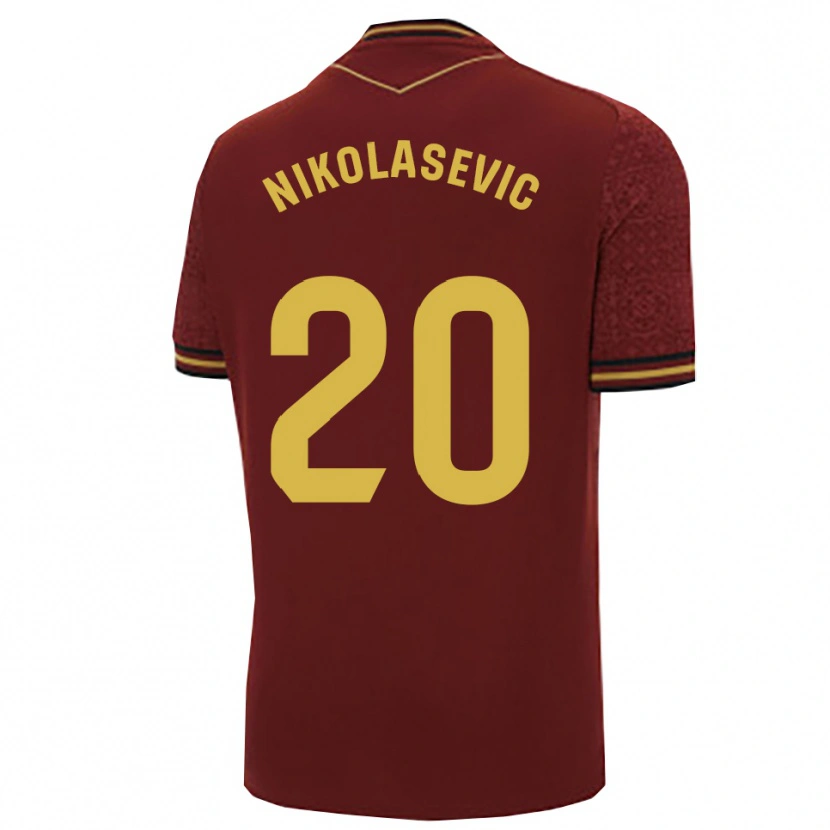 Danxen Niño Camiseta Mirko Nikolasevic #20 Burdeos Oro 2ª Equipación 2025/26 La Camisa