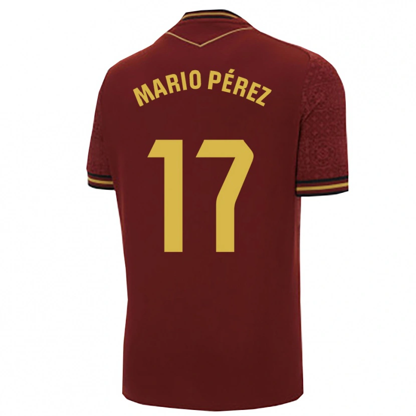 Danxen Niño Camiseta Mario Pérez #17 Burdeos Oro 2ª Equipación 2025/26 La Camisa