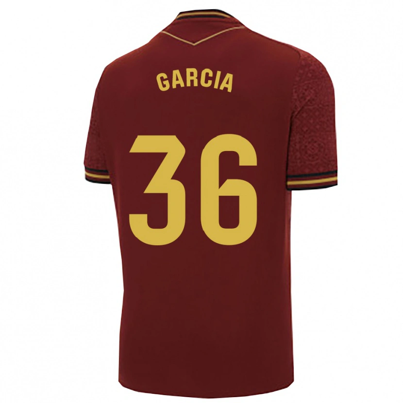 Danxen Niño Camiseta David García #36 Burdeos Oro 2ª Equipación 2025/26 La Camisa